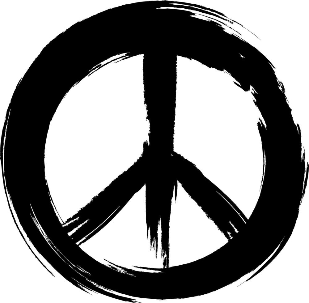 Grunge-Peace-Zeichen. Friedenszeichen im Vintage-Stil. vektor