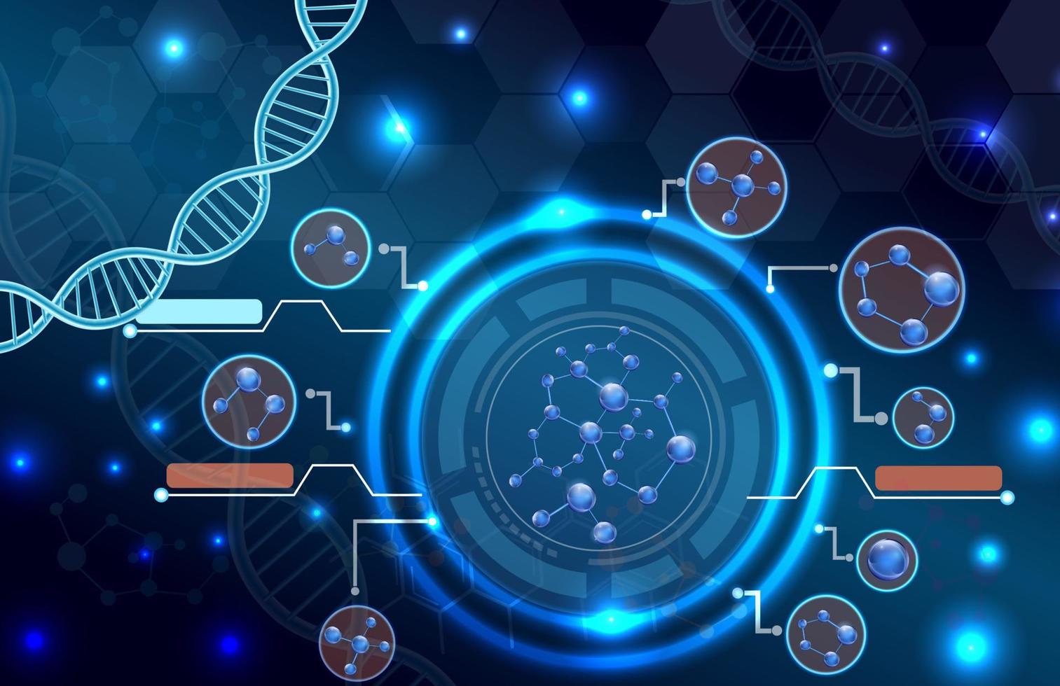 molekylär struktur och dna-bakgrund. konceptdesign.vektor vektor