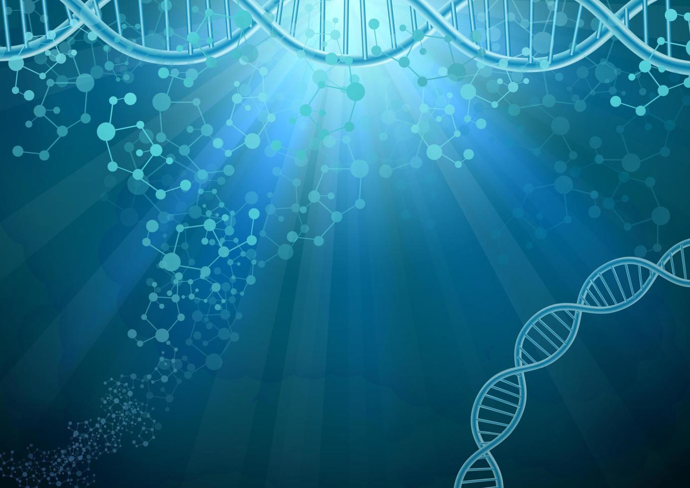 DNA och molekyl på blå bakgrund .vector vektor