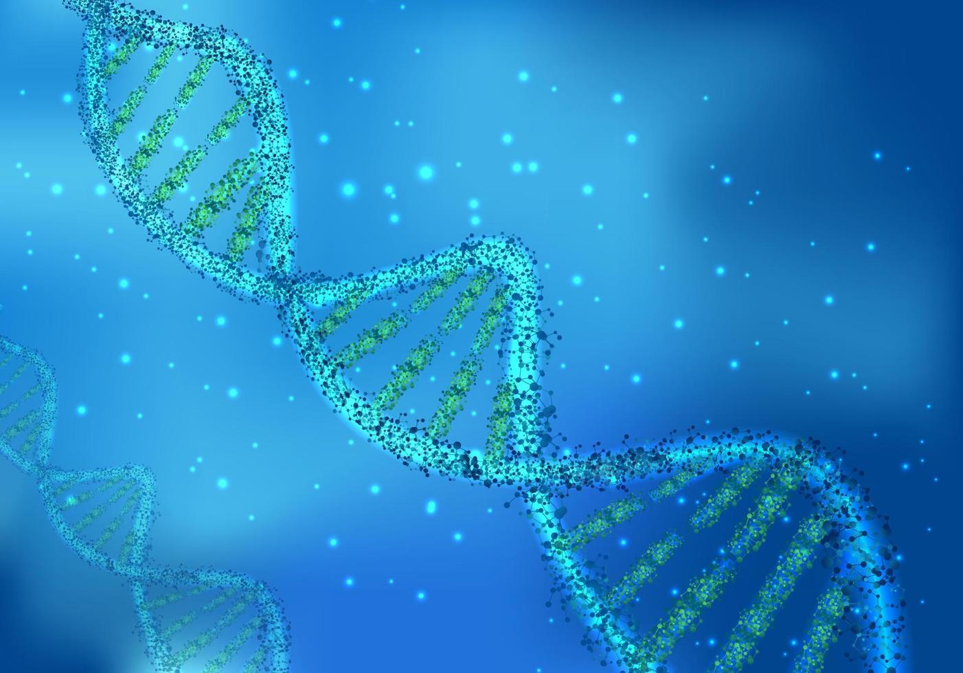DNA-molekyler på vetenskaper på blå bakgrund vektor