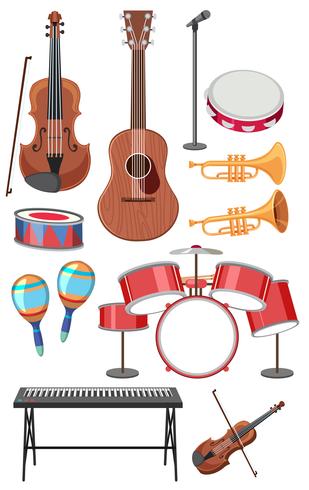 Set von Musikinstrumenten vektor