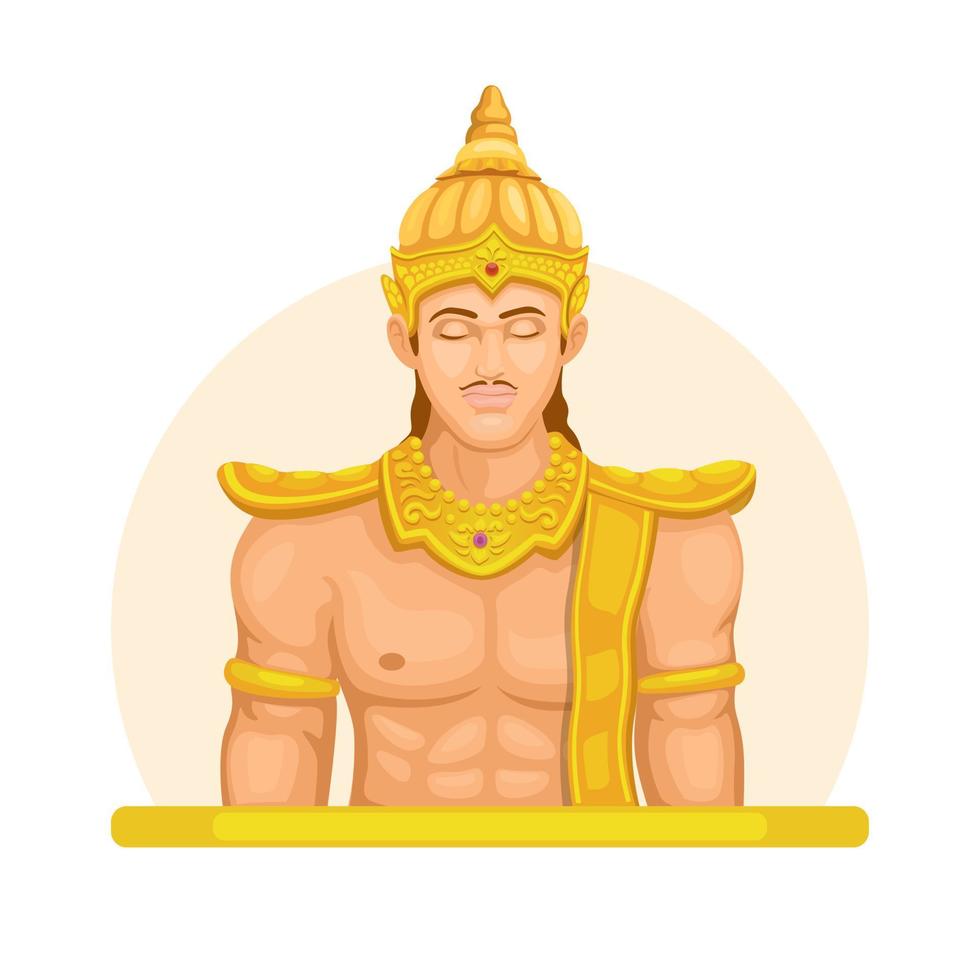 mahabharata gottfigur charakter im hindu-religionsillustrationsvektor vektor