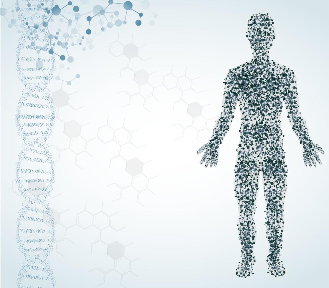 abstrakt medicinsk isolerad bakgrund med manlig figure.vector vektor