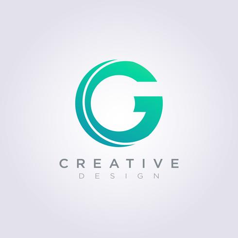 Brev G Vektorillustration Design Clipart Symbol Logo Mall vektor