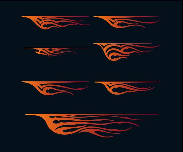 eldflammor i tribal stil för tatuering, fordon och t-shirt dekorationsdesign. Vehicle Graphics, Stripe, Vinyl Ready Vector Art