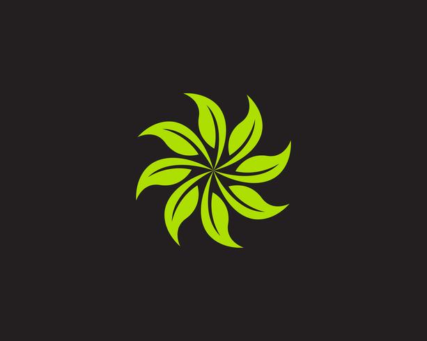 Logoer grön blad ekologi naturelement vektor ikon