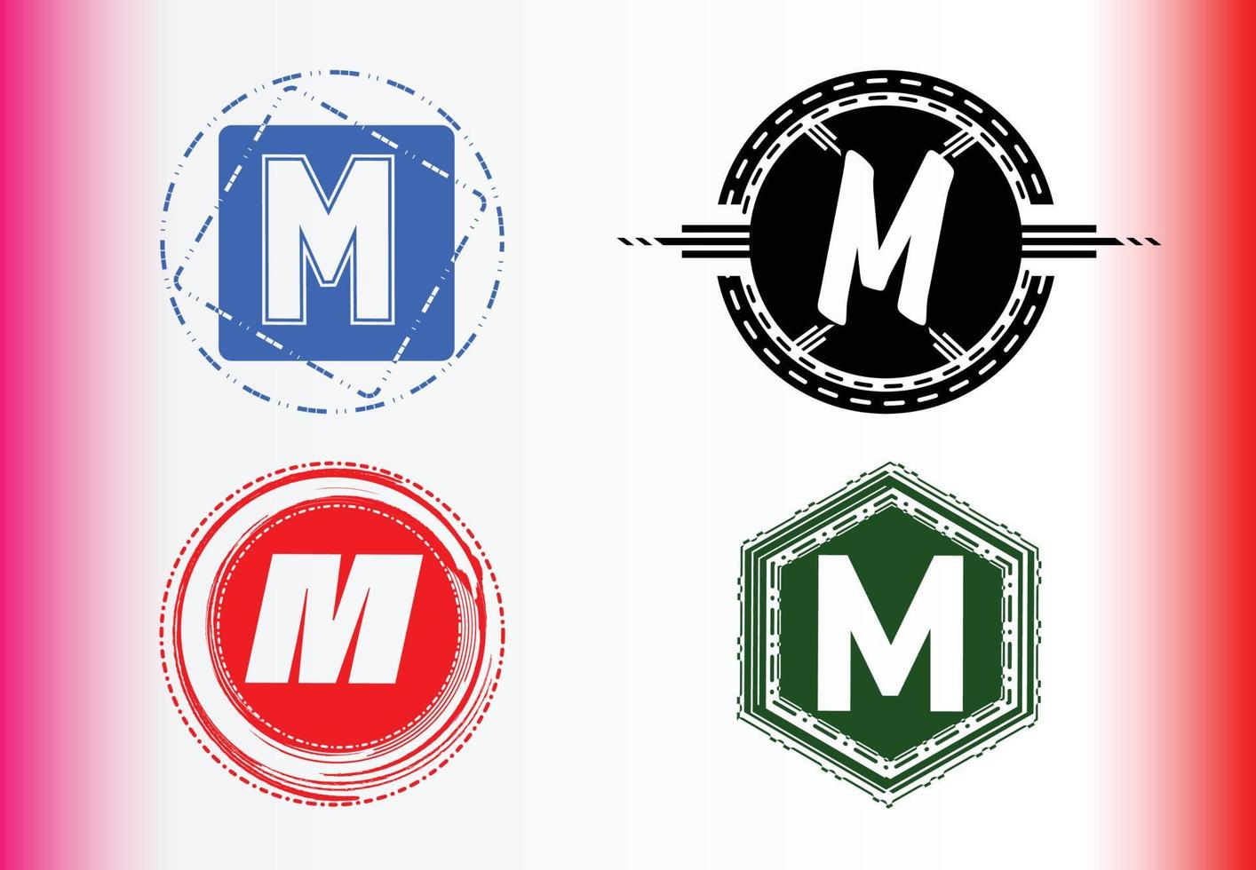 Letterm-Logo und Icon-Design-Vorlagenpaket vektor