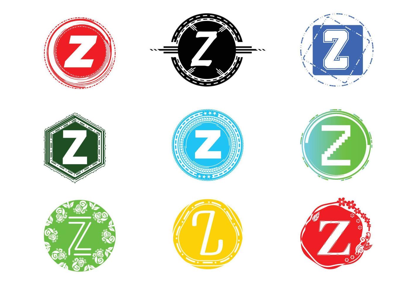 z-Brief-Logo und Icon-Design-Vorlagenbündel vektor