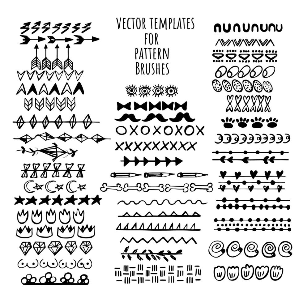 Vektorbürsten-Vorlagen festgelegt. Machen Sie einen Pinsel mit dieser Vorlage. vektor