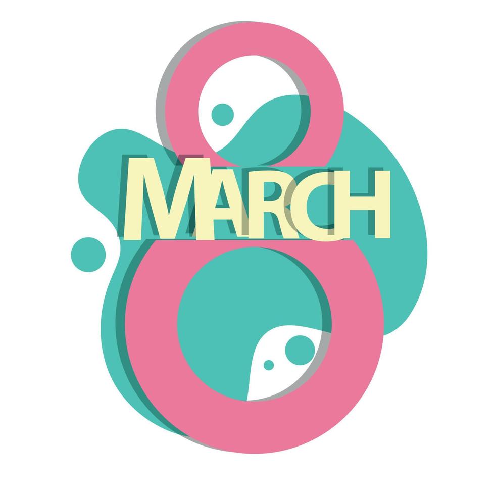8 mars internationella kvinnodagen, banderoll, logotyp, platt design vektor