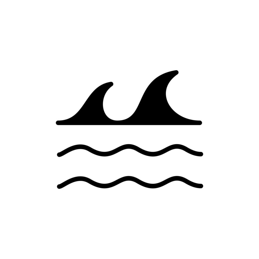 Meer, Wasser, Fluss, Meer solide Symbol Vektor Illustration Logo Vorlage. für viele Zwecke geeignet.