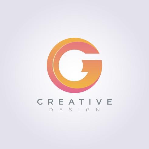 Brev G Vektorillustration Design Clipart Symbol Logo Mall vektor