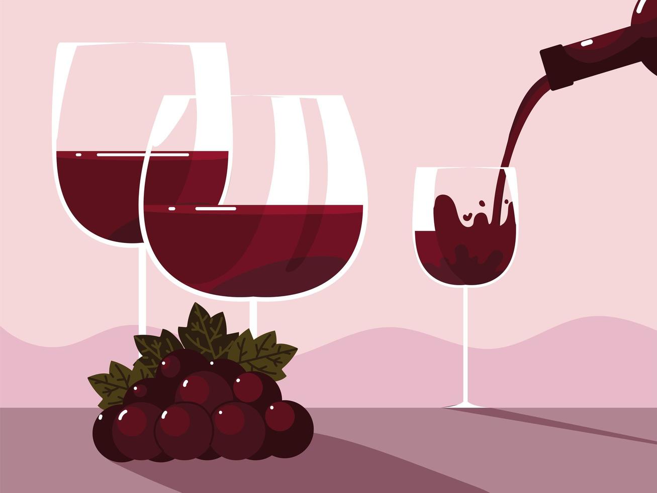 vinflaska hälla i glas vektor