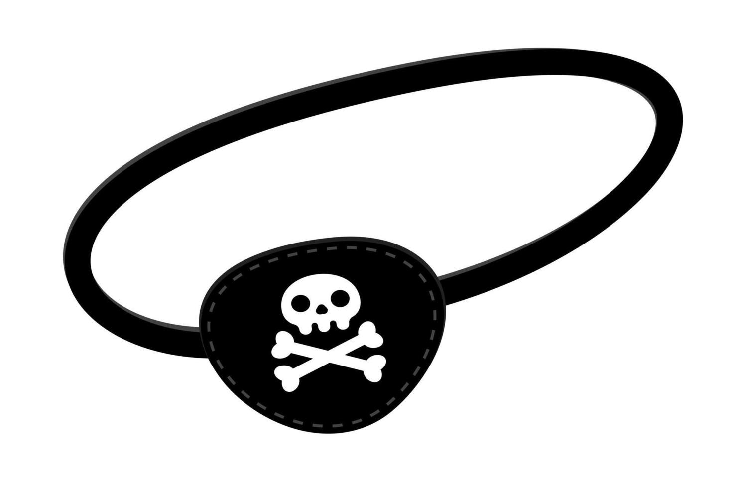 Pirat Augenklappe Symbol Zeichen flachen Stil Design Vektor-Illustration isoliert auf weißem Hintergrund. vektor