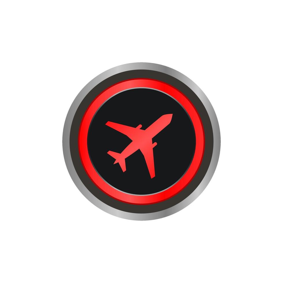 Flugzeug Schaltflächensymbol Logo Vorlage Abbildung vektor