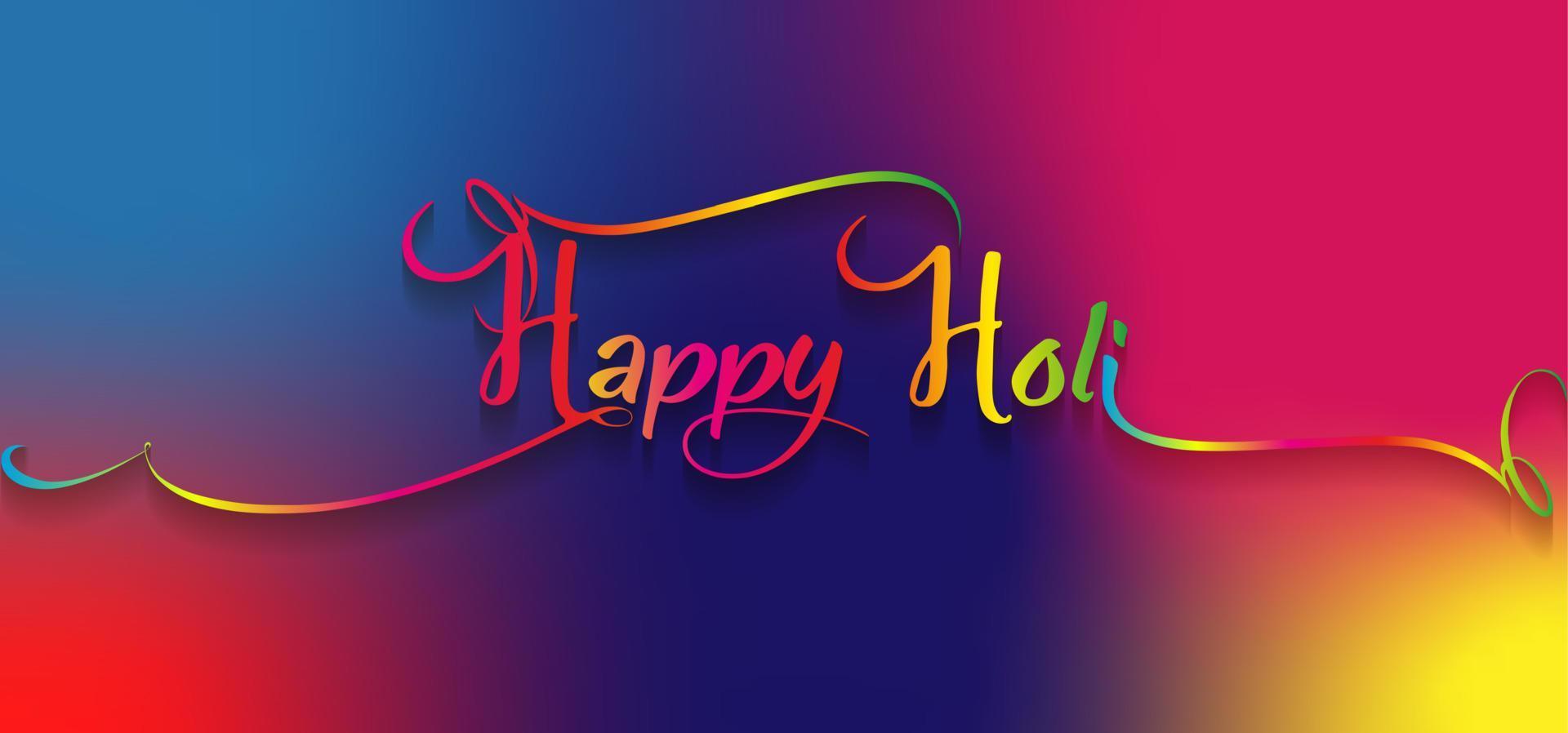 Happy Holi Indian Festival Banner, bunter Gulaal, Puderfarbe, Partykarte, bunte Gradientenflüssigkeit gemustert, mehrfarbiger Papierhintergrund, Vektorillustration lebendige Farbvorlage vektor