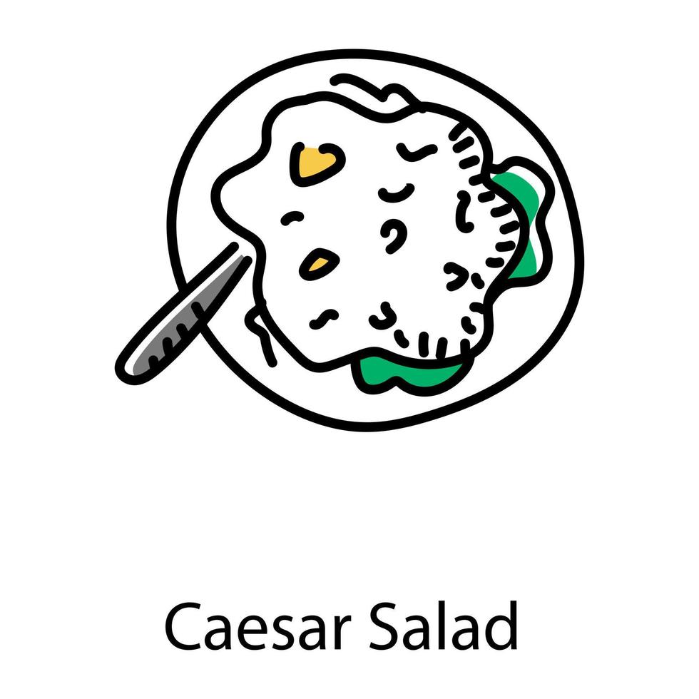 Caesar-Salat handgezeichnete Ikone vektor