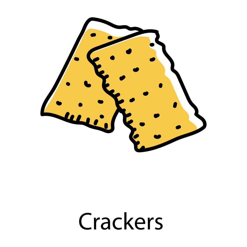 Backwaren, Doodle-Symbol von Crackern vektor
