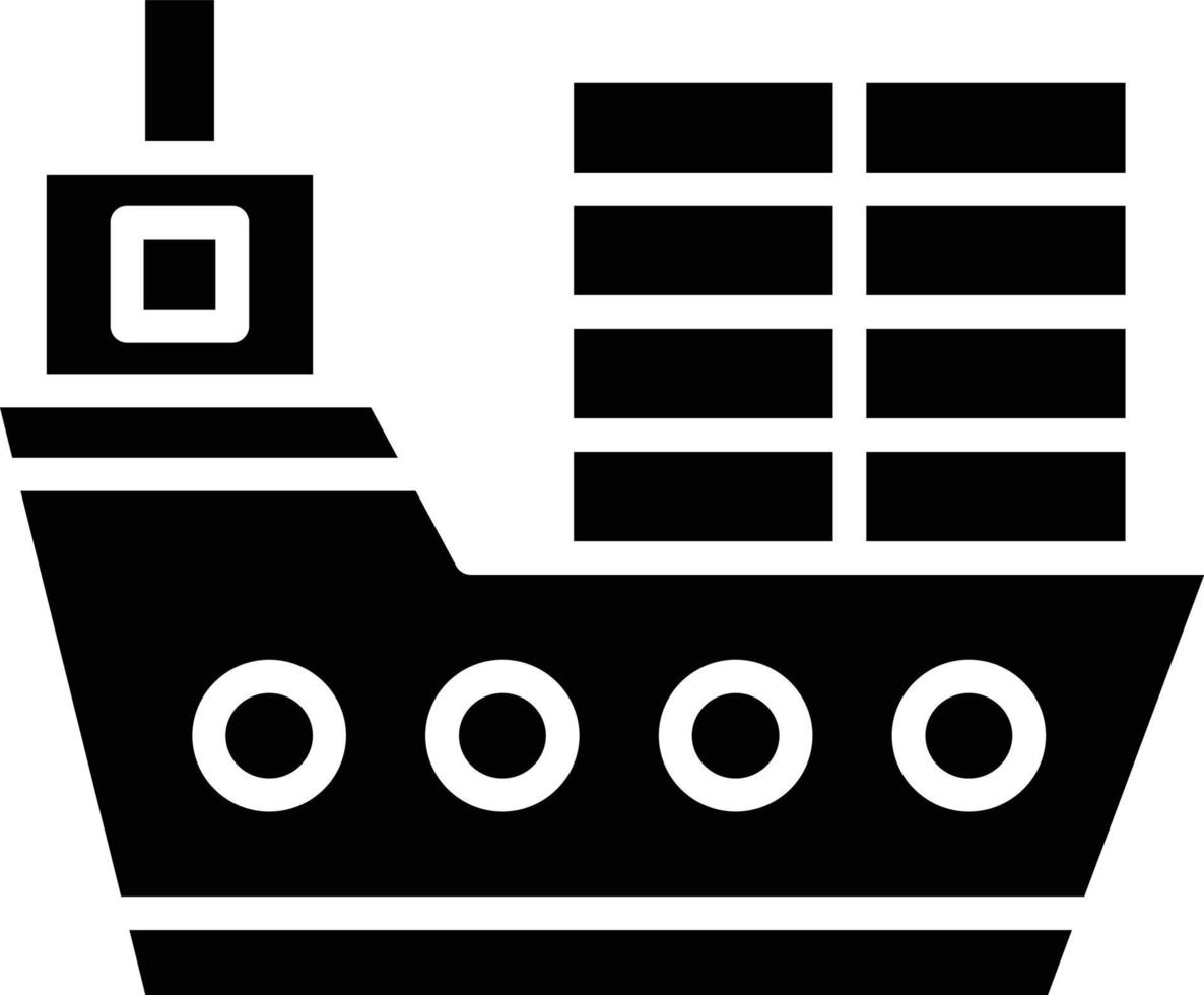 Frachtschiff-Icon-Stil vektor
