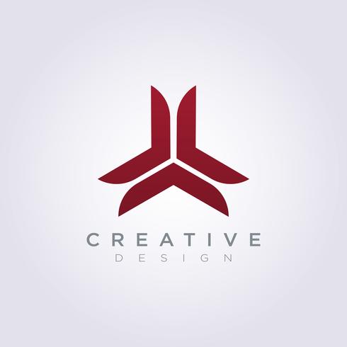 Abstraktes Dreieck-dekorative Propeller-Vektor-Design-Symbol Logo Template Icon vektor