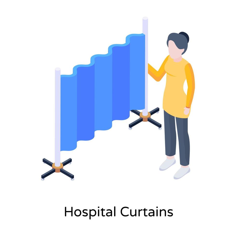 sjukhusgardiner, redigerbar illustration nedladdning vektor