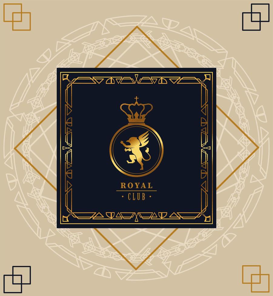 royal club bokstäver med lejon vektor