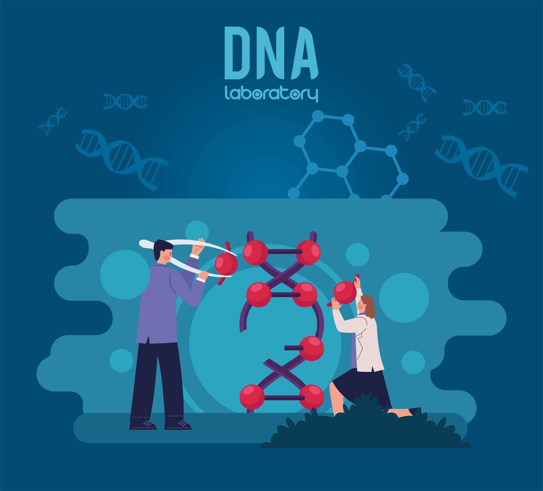 DNA-laboratorium med forskare par vektor