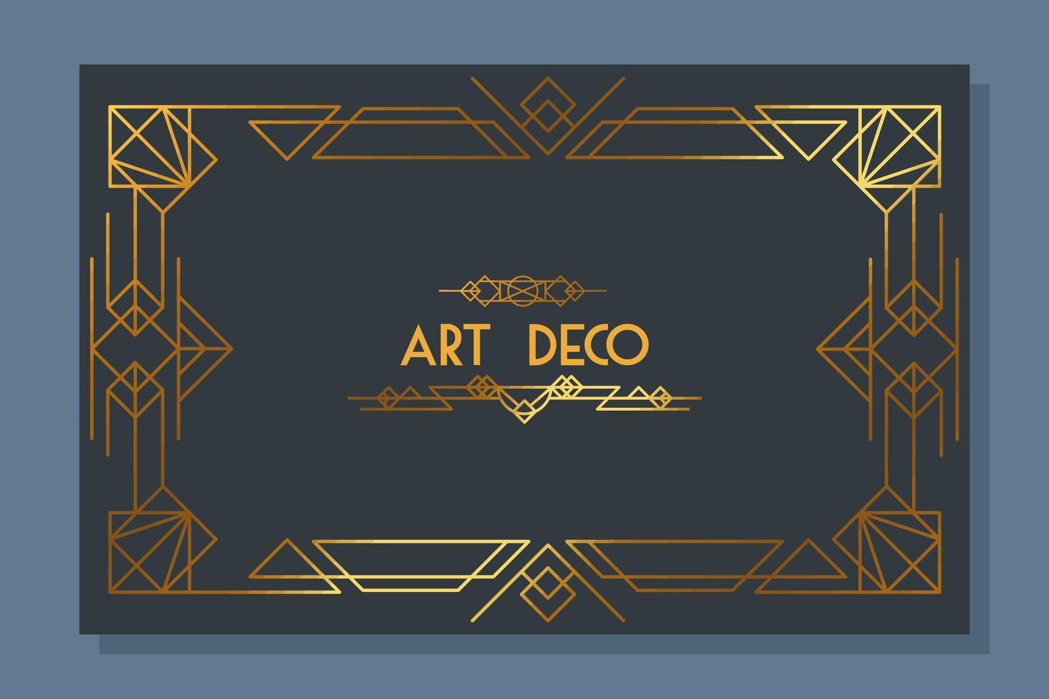 Art-Deco-Goldrahmen vektor