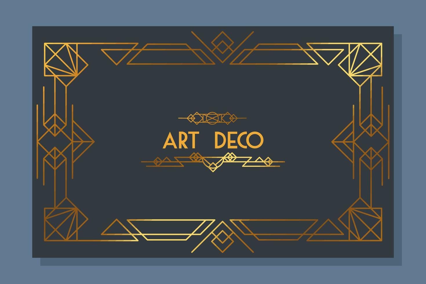 art déco guldram vektor