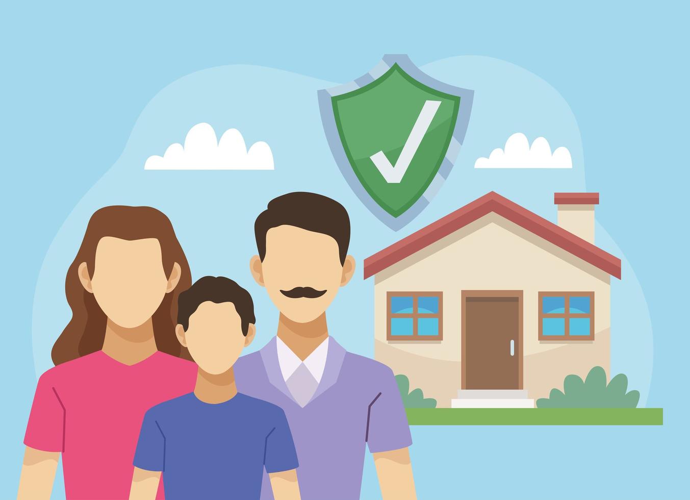 familje- och försäkringsskydd vektor