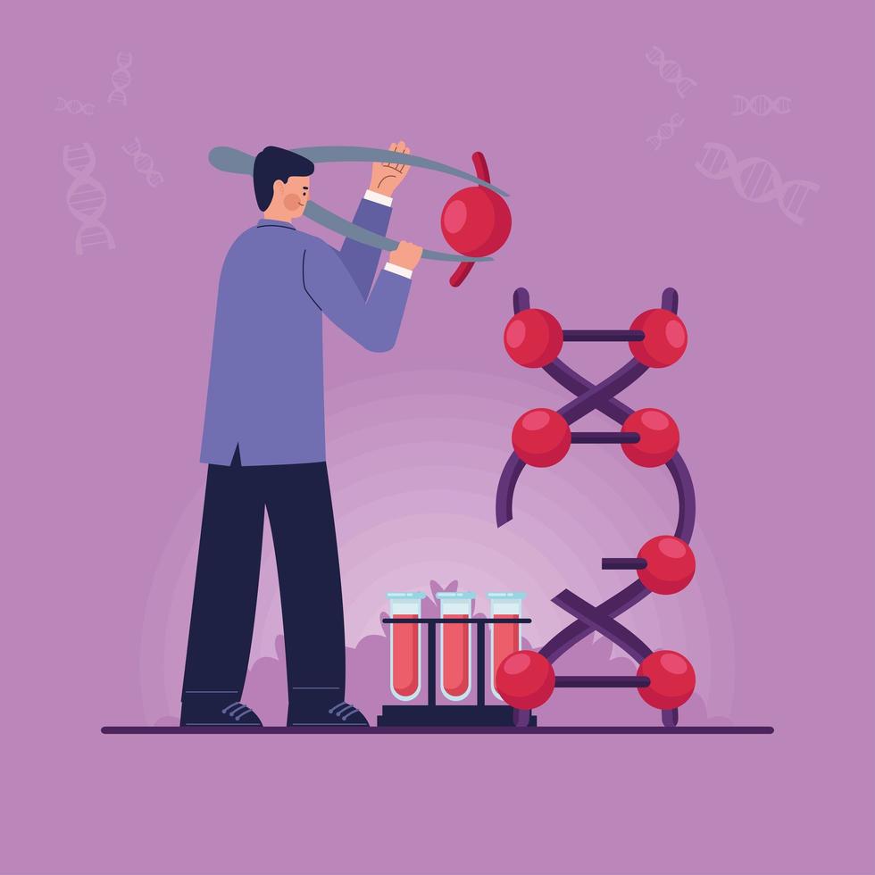 genetisk laboratorium manlig forskare vektor