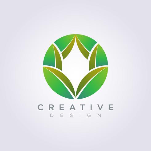 Leaf Circle Template Design Company Logo Vektor Symbol Ikon