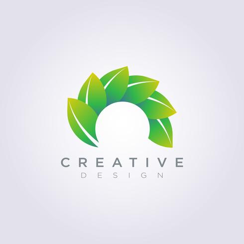 Leaf Circle Template Design Company Logo Vektor Symbol Ikon