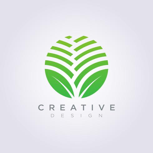Leaf Circle Template Design Company Logo Vektor Symbol Ikon