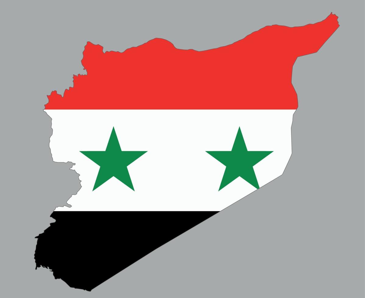 syrien flagga nationella asien emblem karta ikon vektor illustration abstrakt designelement