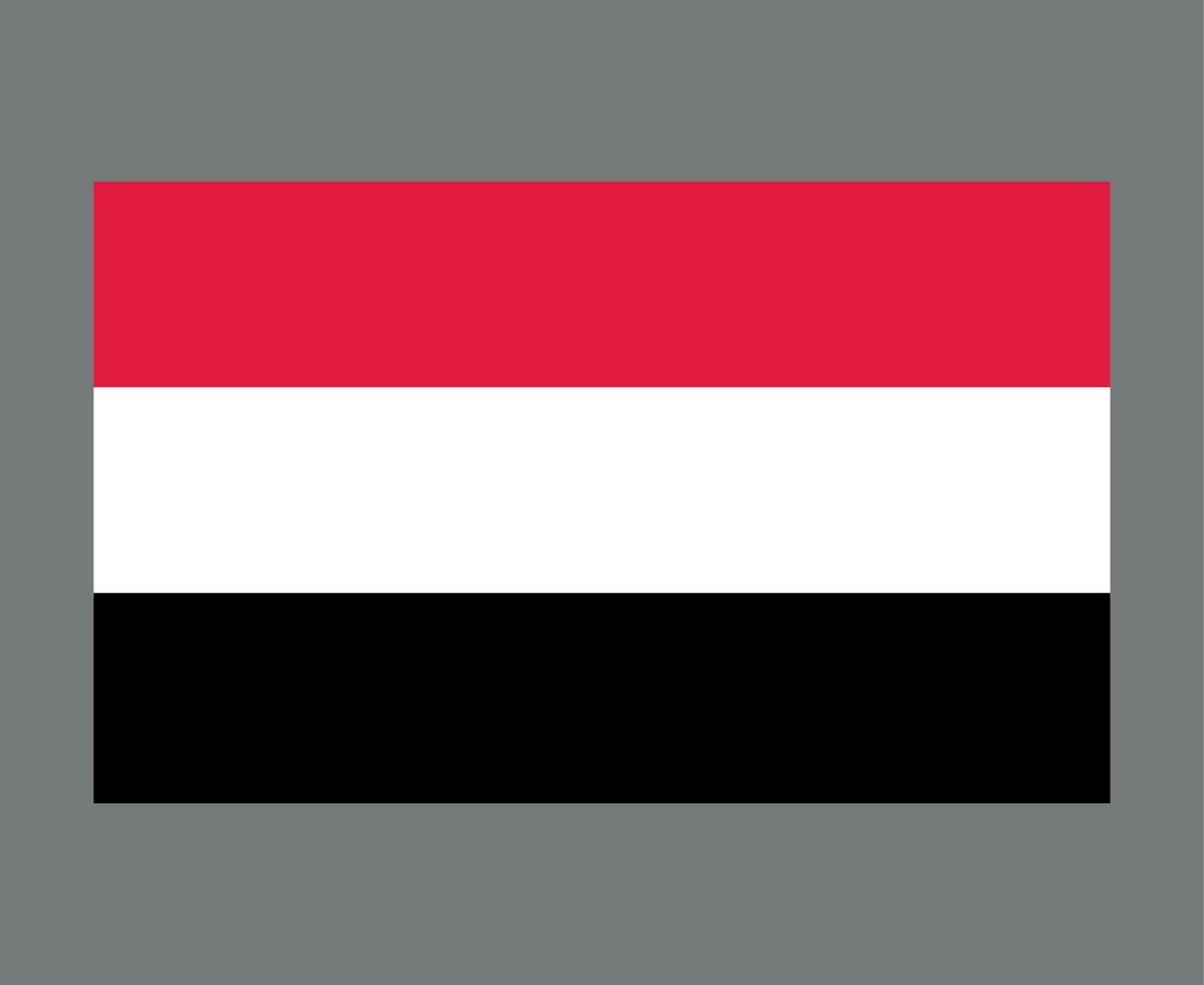 Jemen flagga nationella asien emblem symbol ikon vektor illustration abstrakt designelement