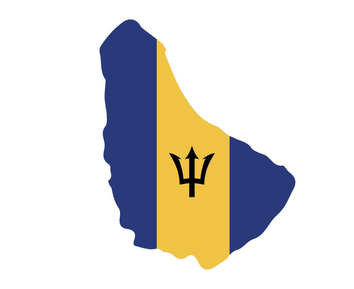 Barbados flagga nationella nordamerika emblem karta ikon vektor illustration abstrakt designelement