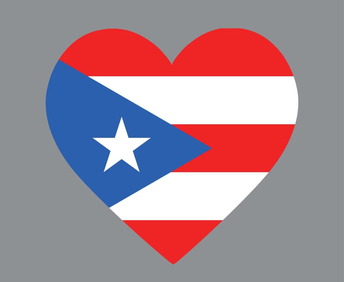 puerto rico flagge national nordamerika emblem herz symbol vektor illustration abstraktes design element