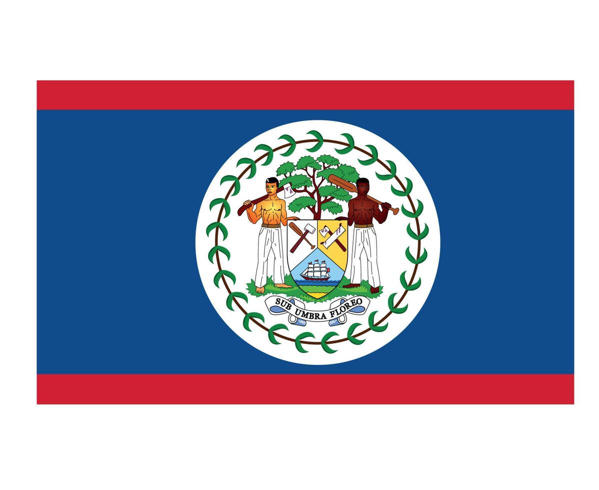 Belize-Flagge nationales Asien-Emblem Symbol Symbol Vektor Illustration abstraktes Gestaltungselement