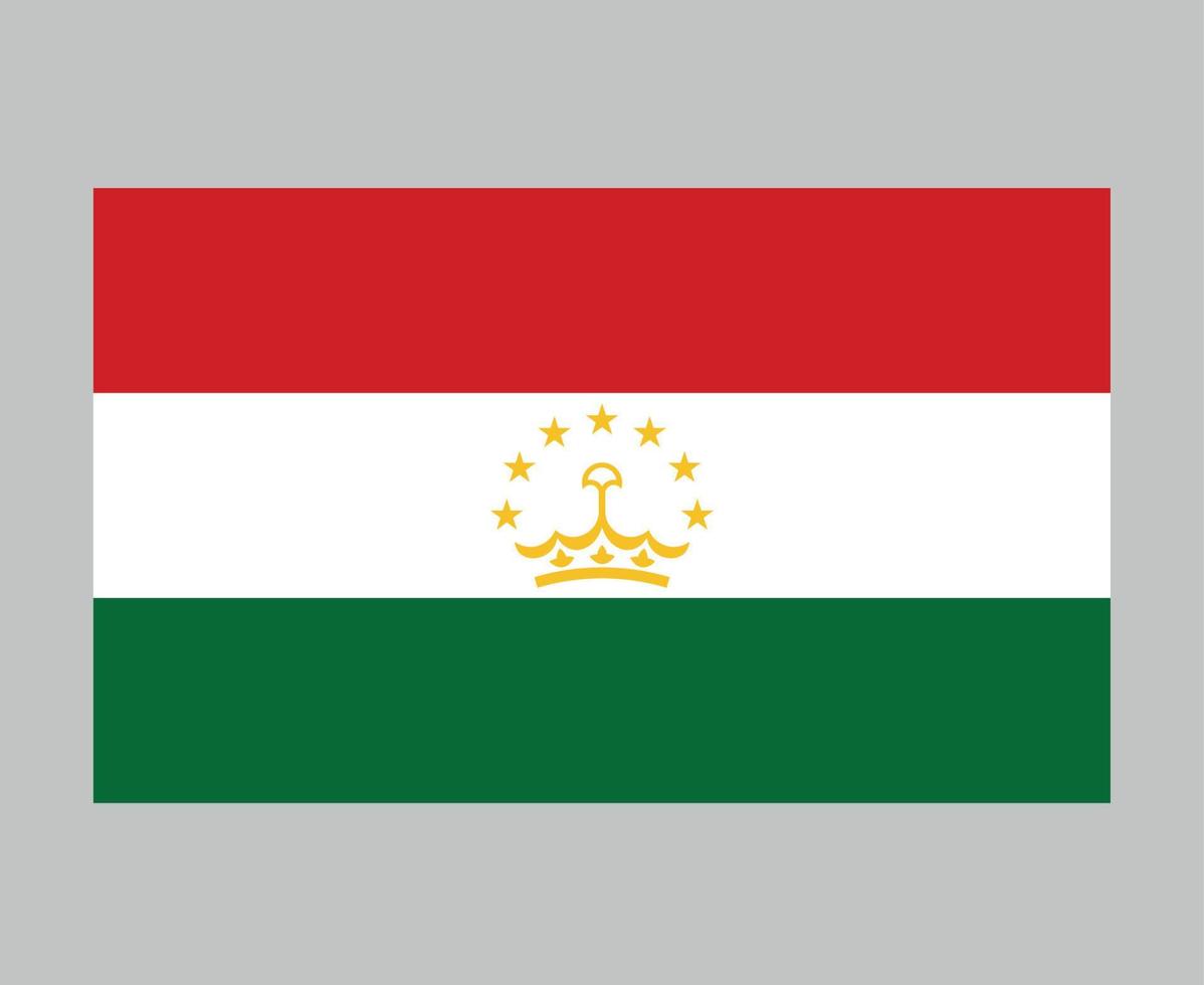Tadschikistan-Flagge nationales Asien-Emblem Symbol Symbol Vektor Illustration abstraktes Gestaltungselement