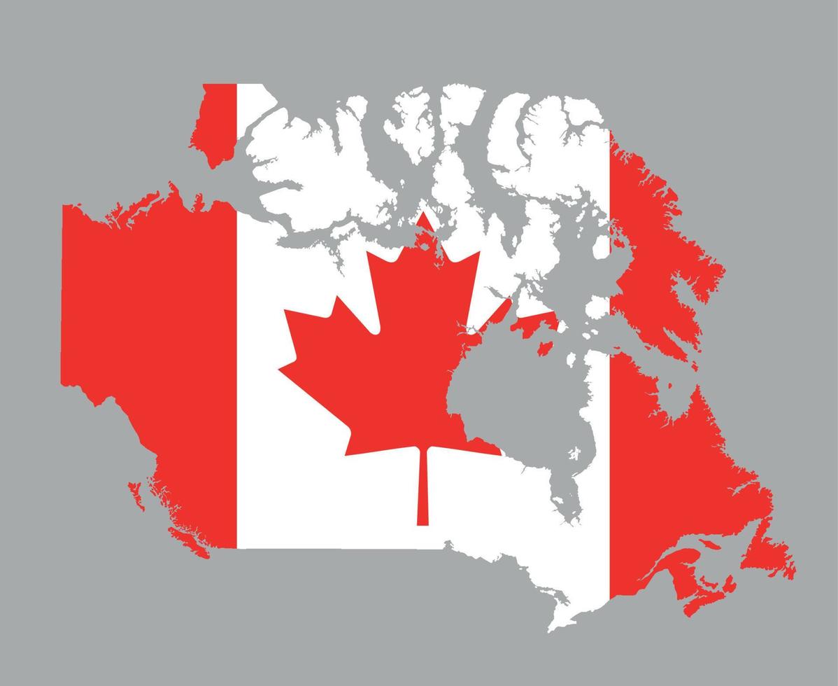 Kanada flagga nationella nordamerika emblem karta ikon vektor illustration abstrakt designelement