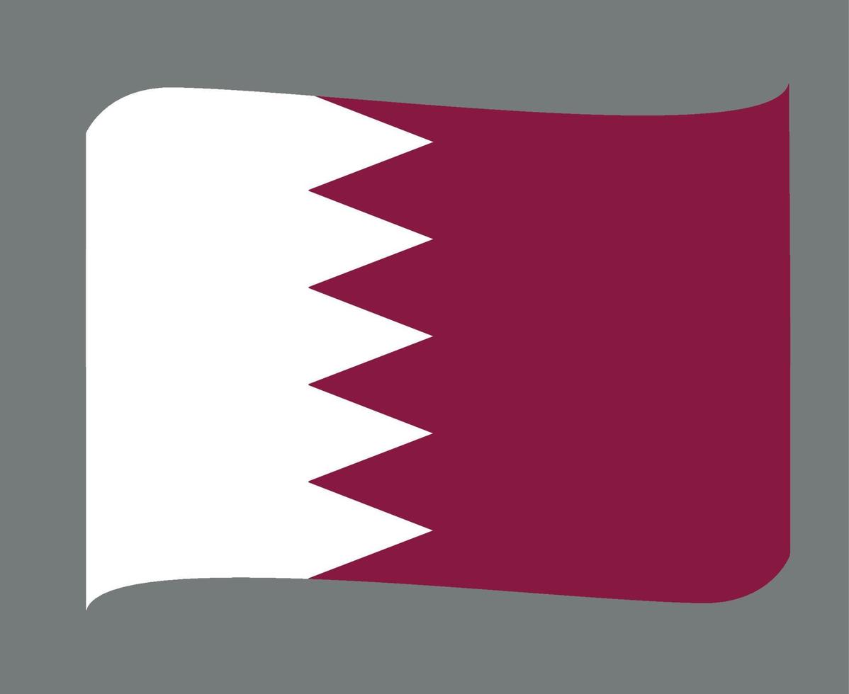 Katar-Flagge nationales Asien-Emblem-Bandikonen-Vektorillustrations-Zusammenfassungsgestaltungselement vektor