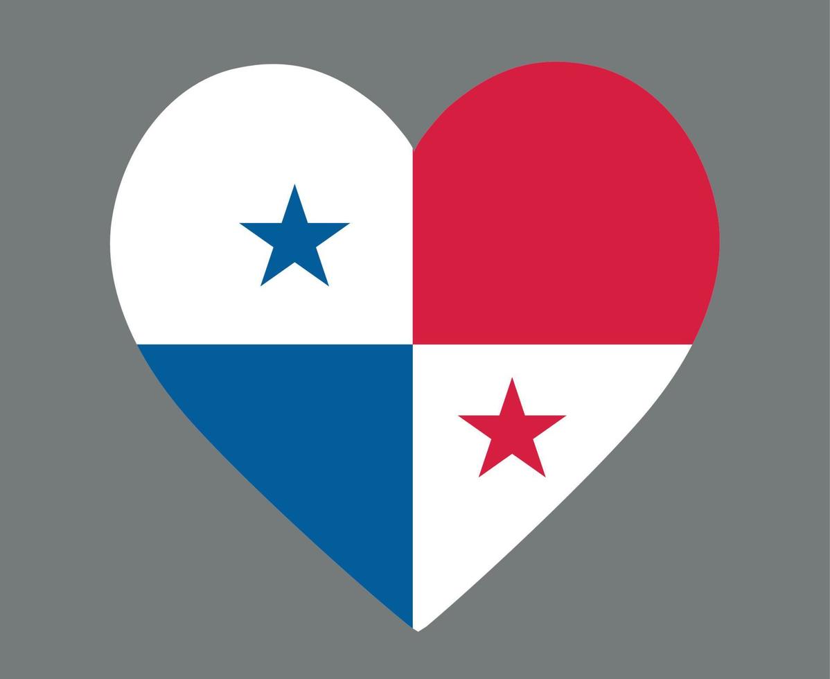 Panama-Flagge nationales Nordamerika-Emblem Herzsymbol Vektor Illustration abstraktes Gestaltungselement