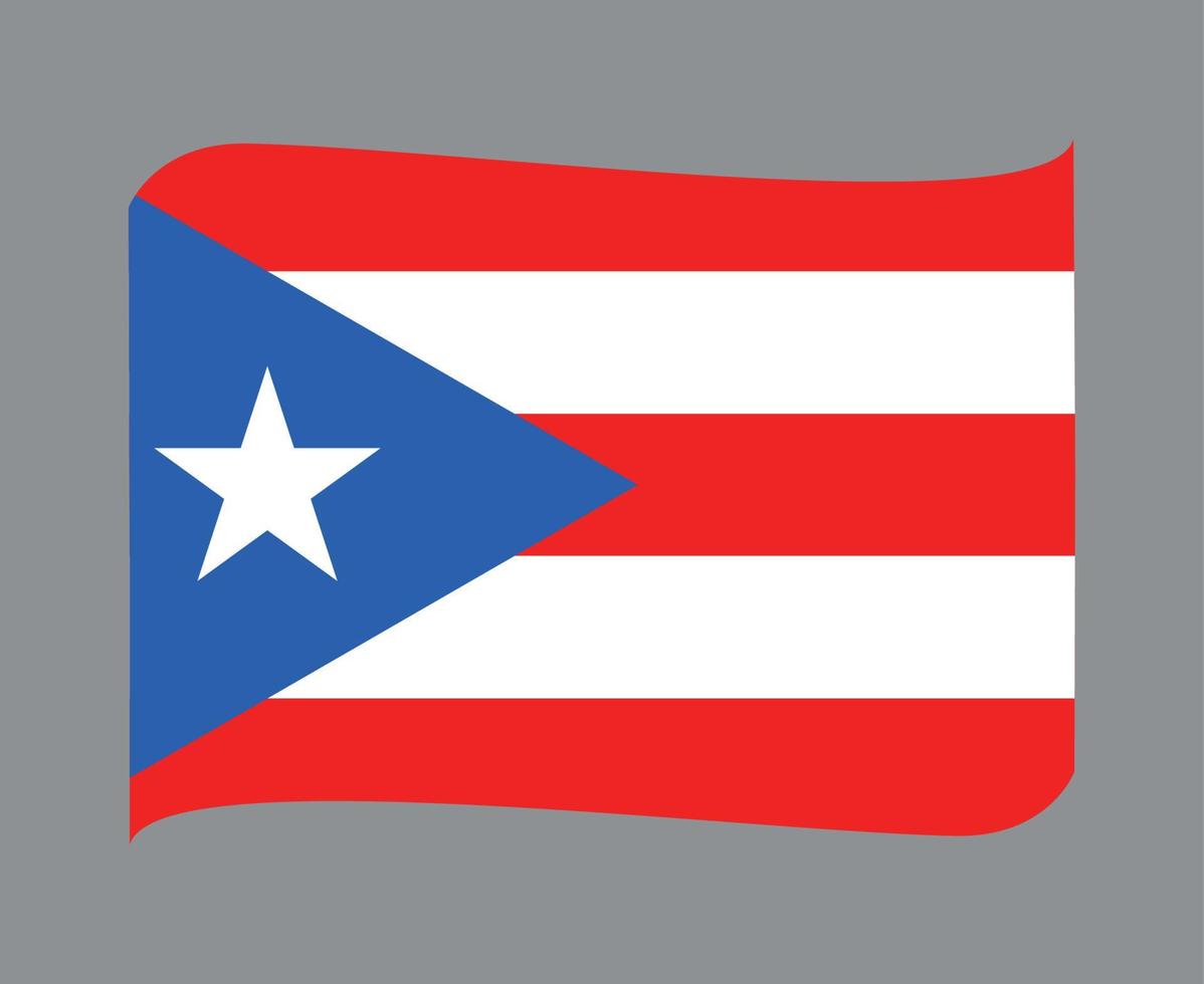 puerto rico flagga nationella nordamerika emblem band ikon vektor illustration abstrakt designelement