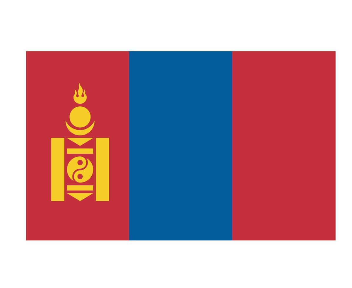 mongoliet flagga nationella asien emblem symbol ikon vektor illustration abstrakt designelement