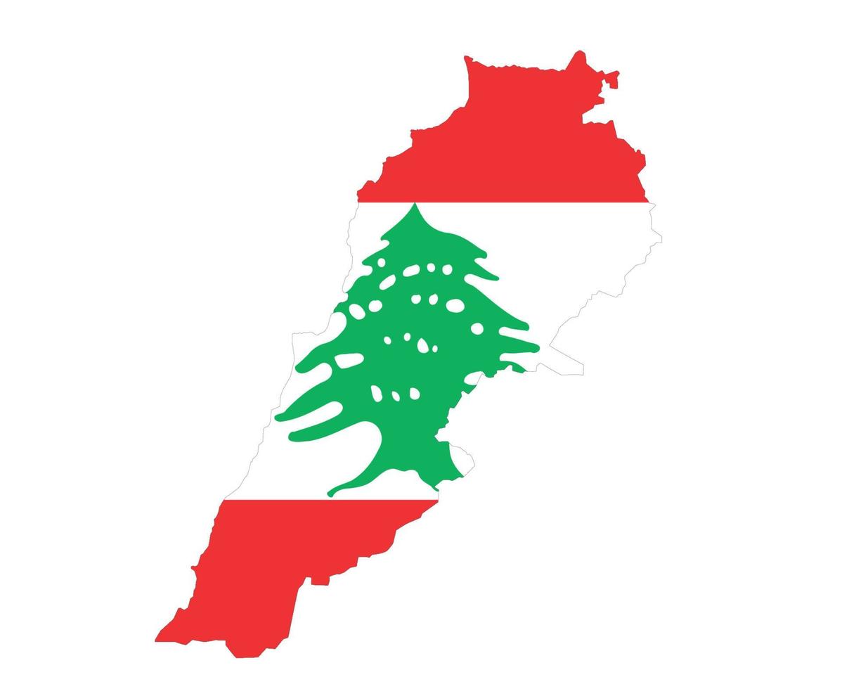 Libanons flagga nationella asien emblem karta ikon vektor illustration abstrakt designelement