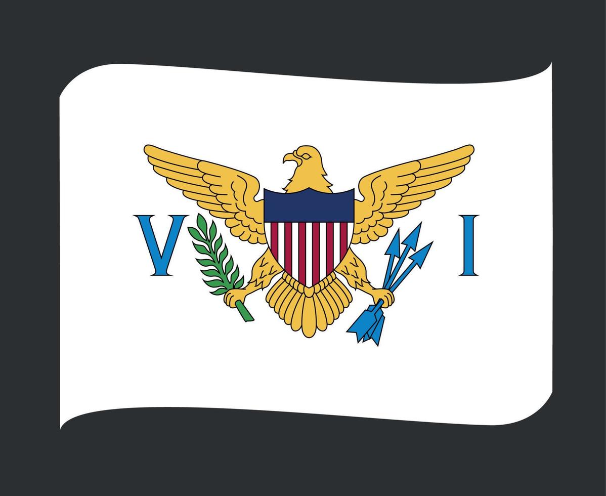 Usa Jungferninseln Flagge national Nordamerika Emblem Band Symbol Vektor Illustration abstraktes Gestaltungselement