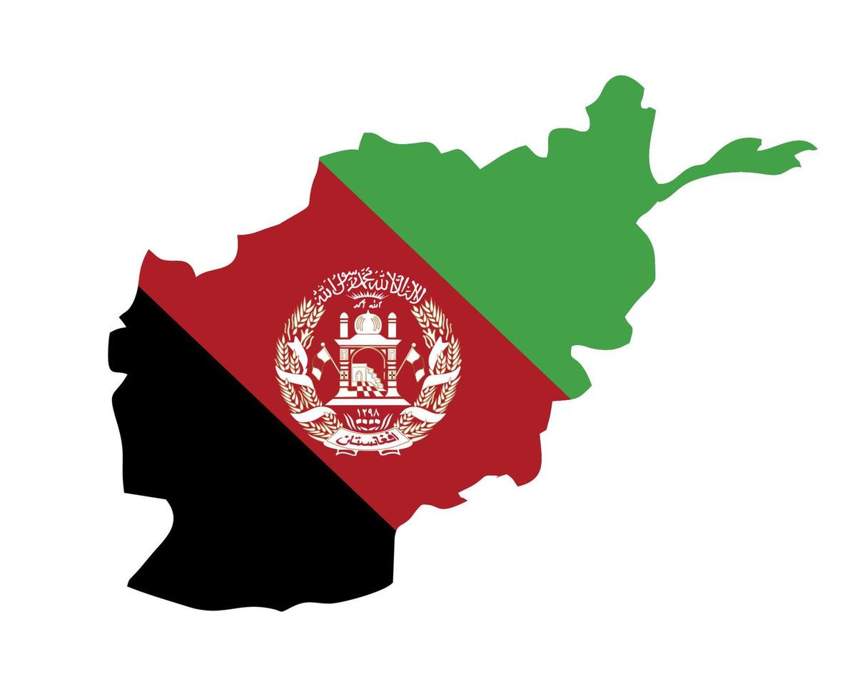 Afghanistan flagga nationella asien emblem karta ikon vektor illustration abstrakt designelement