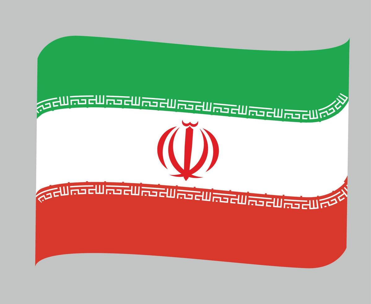 Iran-Flagge nationales Asien-Emblem-Bandikonen-Vektorillustrations-Zusammenfassungsgestaltungselement vektor