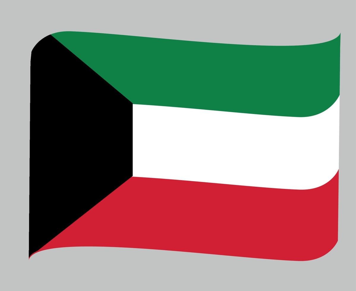 Kuwait-Flagge nationales Asien-Emblem-Bandikonen-Vektorillustrations-Zusammenfassungsgestaltungselement vektor